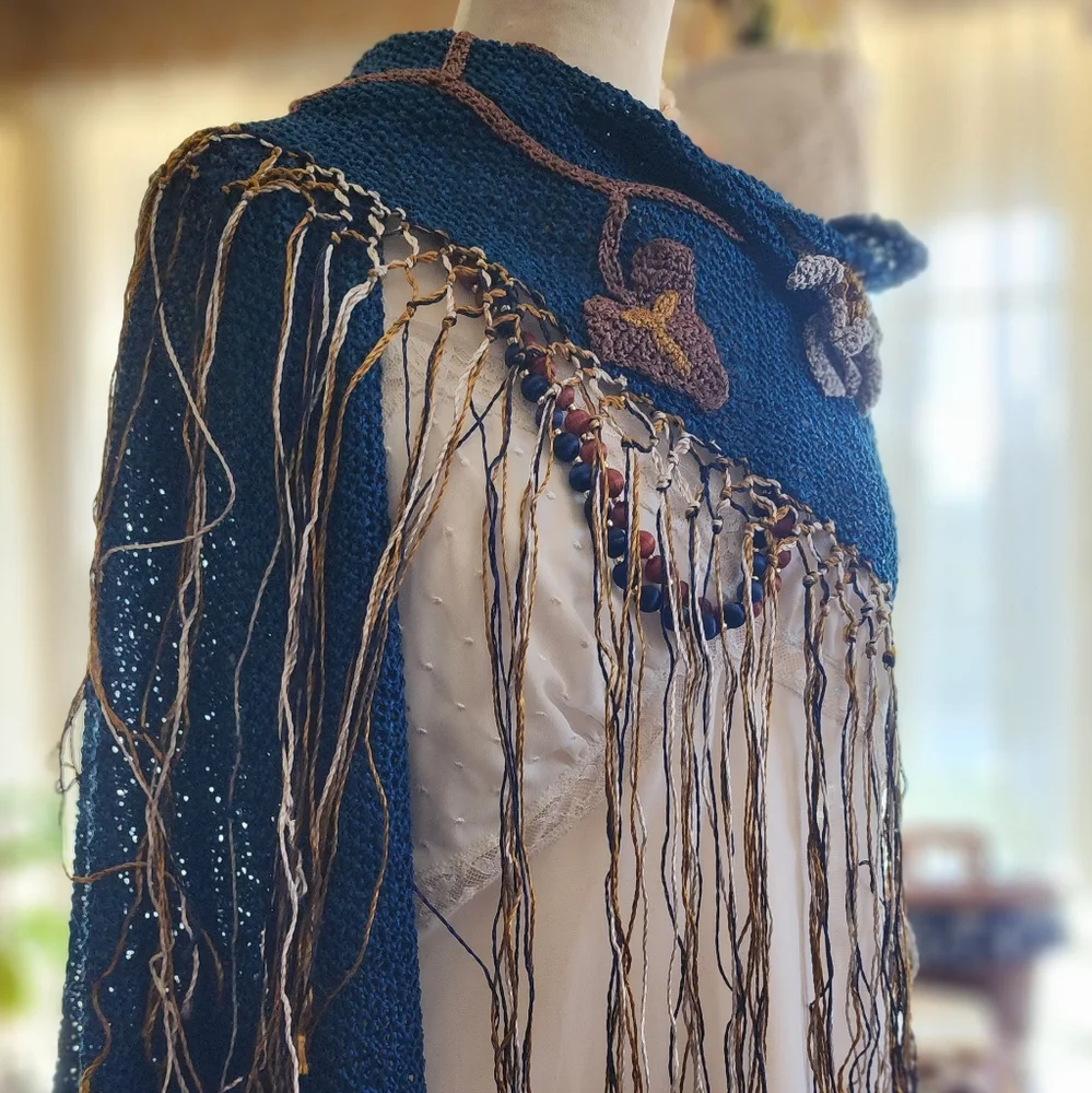 Vintage Antique 1930s piano shawl for emo fairy - Picture 5 of 16